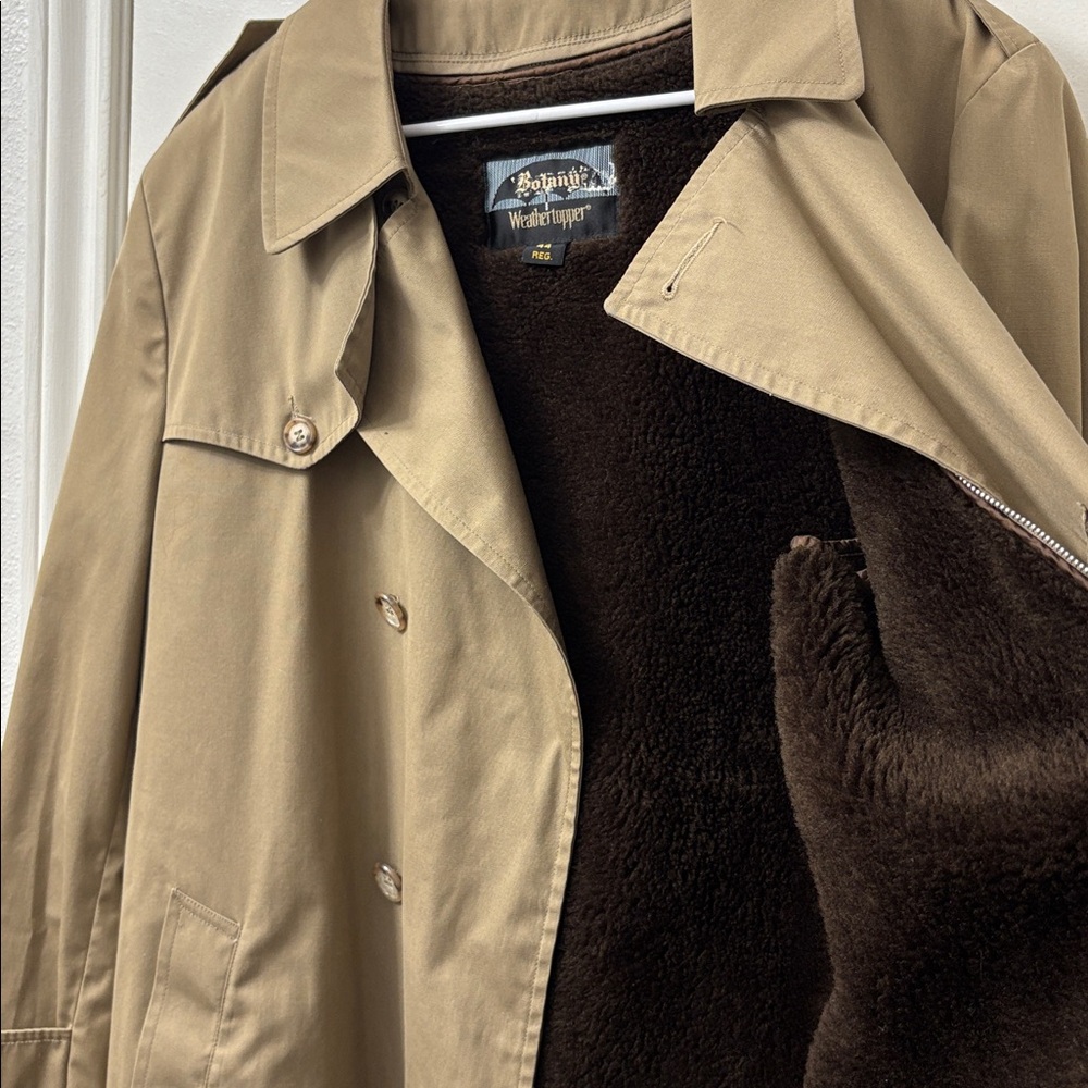 Botany Weathertopper Men's Over Coat. 44 Reg. Removable Fleece Lining. - Picture 6 of 10